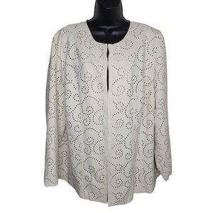 Maggie Barnes faux suede perforated jacket 1x (18/20w)
